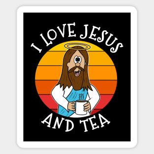 I Love Jesus and Tea Christian Church Funny Sticker